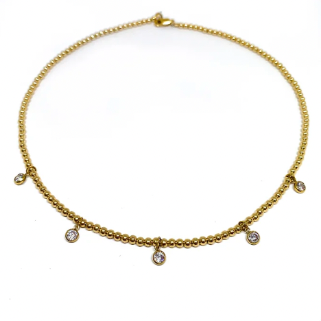 5 Station 14K Gold Filled Choker