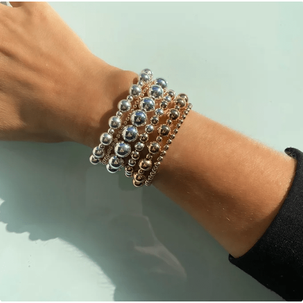 Mixed Metals Beaded Bracelet