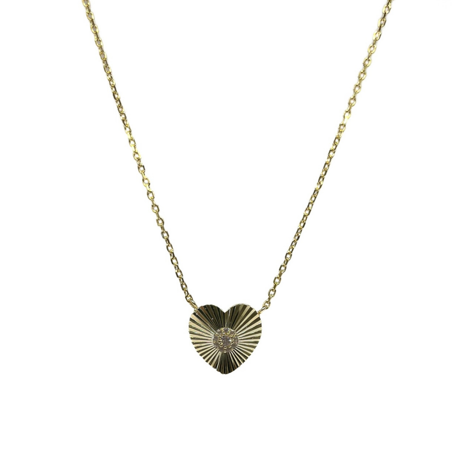 Fluted Heart Necklace