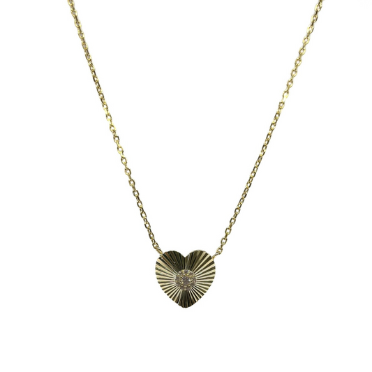 Fluted Heart Necklace