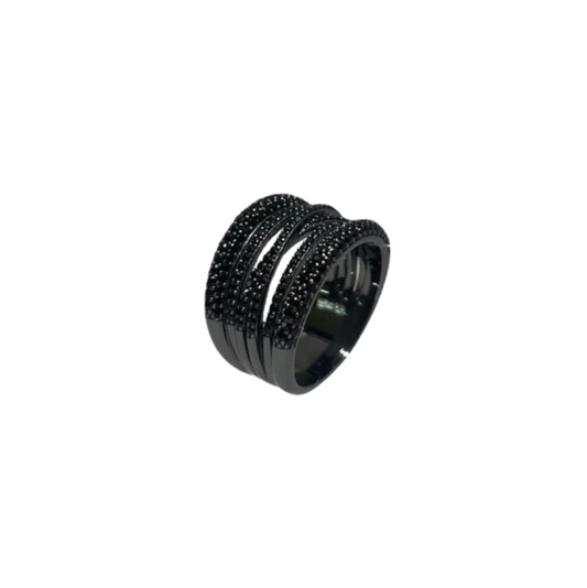 Black Spinel Crossover Ring